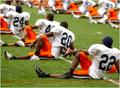 lines of shoes...pre practice stretch