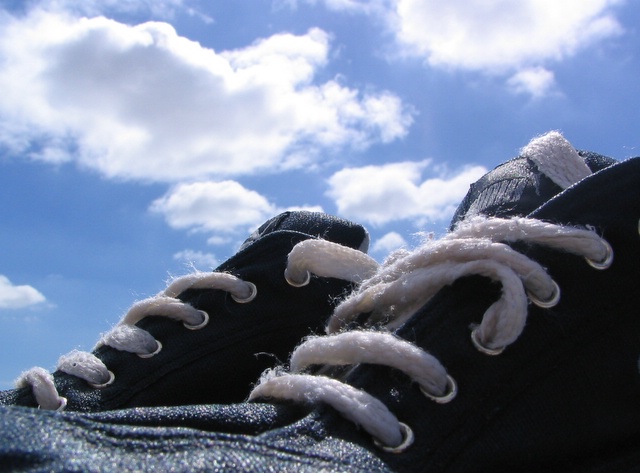 Sun drying sneakers