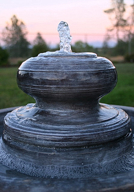 Fountain At Sunset