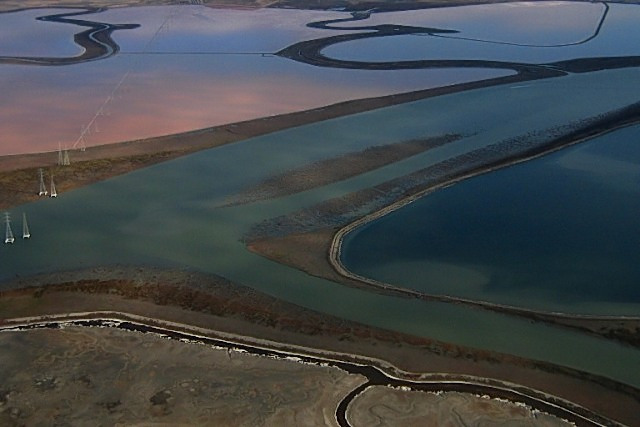 colored soil, translucent water