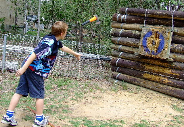 AXE THROWING.