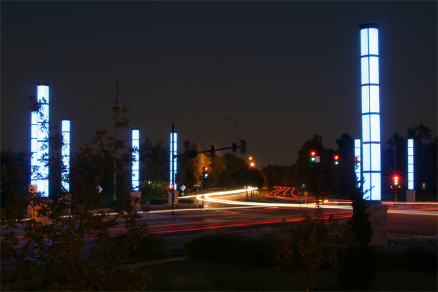 Red trails, white trails