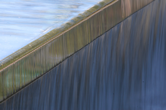 Blue water fountain