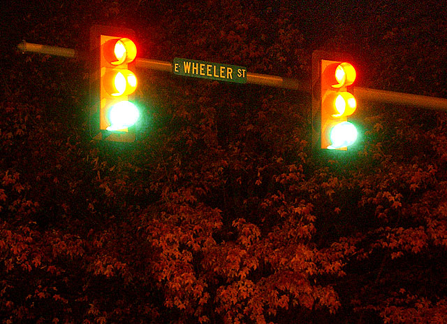 A Noisy Traffic Light Turns Red, Yellow, Green