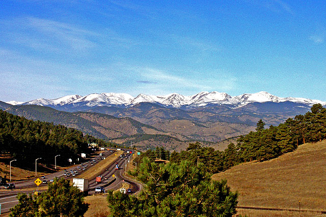 Interstate 70 landscape - West of Denver.