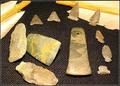 Stone tools and pendant. northeast USA.