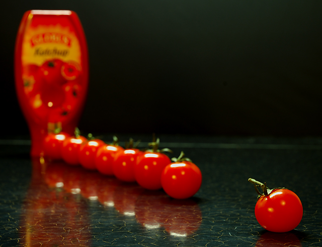 Hey, small tomato at the end! KETCH UP!