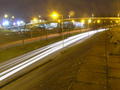 The running cars from above the bridge