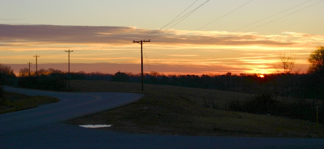 Sunrise on the way to School