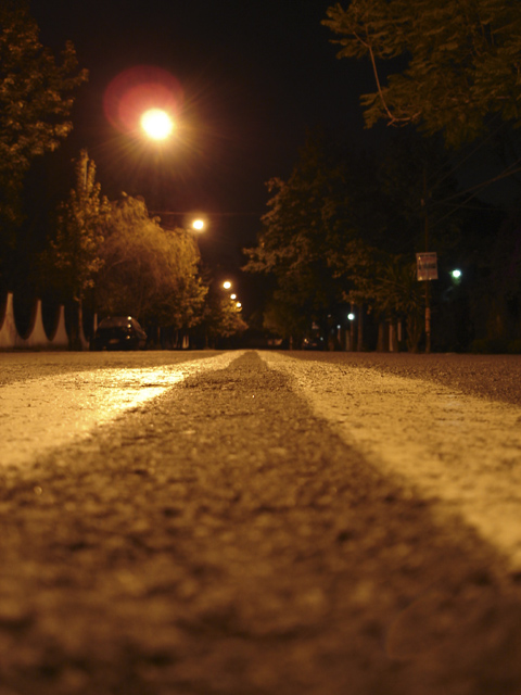 Road at night.