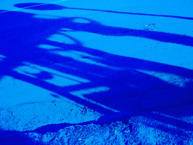 Street Shadows through Blue Glass