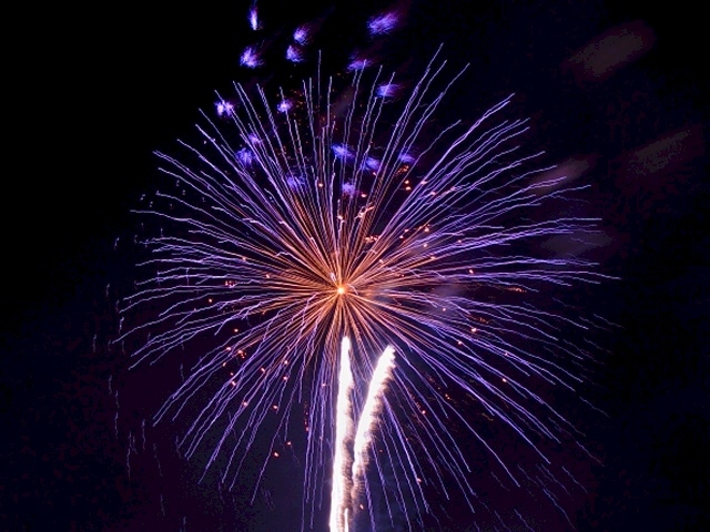 Blue Rockets Over the Red River