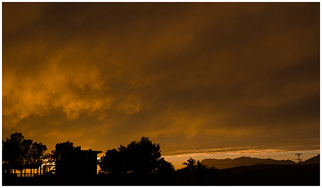 House in a sunset