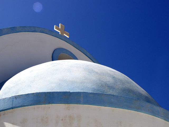 Cielo azul de Santorini