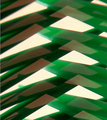 green web (reflection of 2 green hair combs)