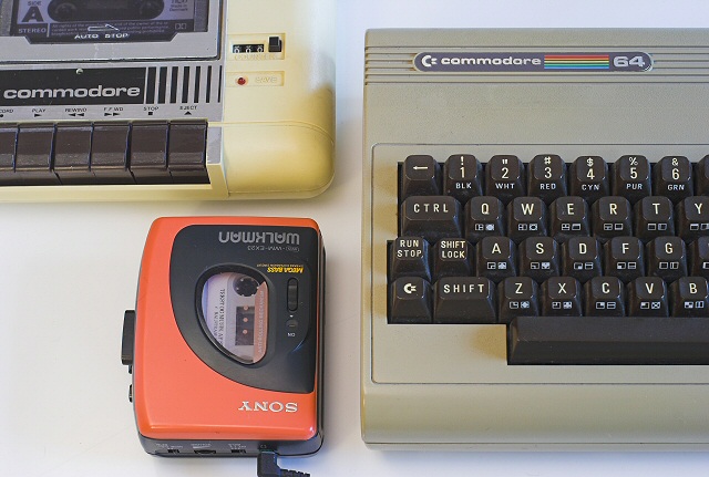 Sony Walkman and Commodore 64