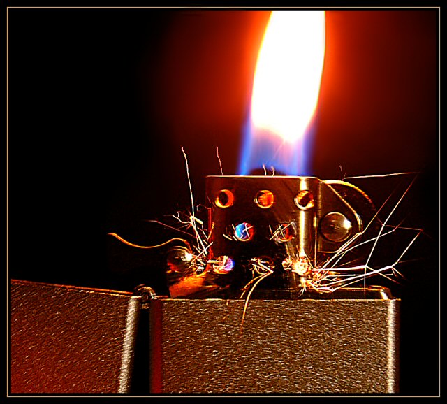 My Interpretation of "Flame On!" (Indoor Macro Shot Challenge - 3/2003)