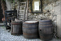 Old barrels outside the grotto