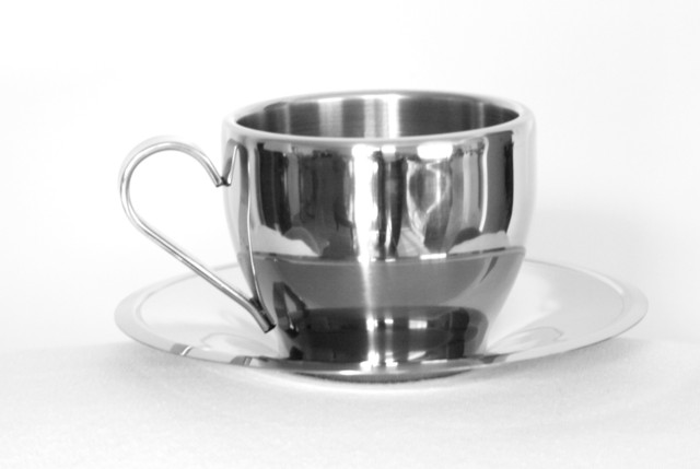 Chrome Cup and Saucer