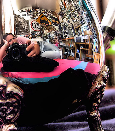 Chrome reflections-Self portrait with room-