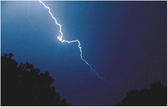 LIGHTNING STRIKES AT NIGHT