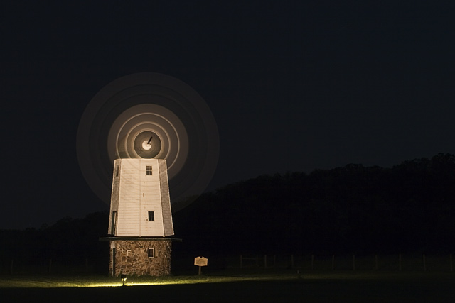 Whirling Blades With Moonlit Sky