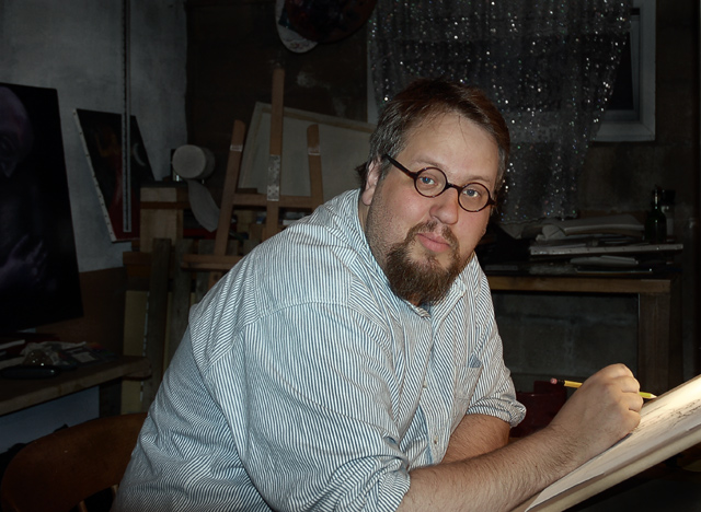 An artist in his studio