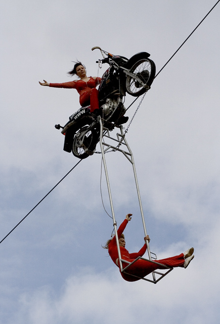 Red, winning and flying girls!