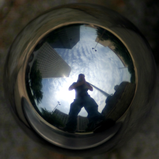 looking down at a 1in Steel ball up to a 667ft Steel tower