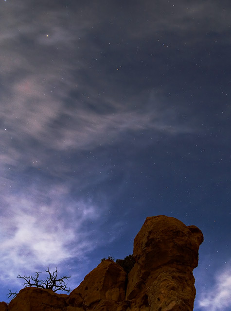 Cliff and cloudy night II