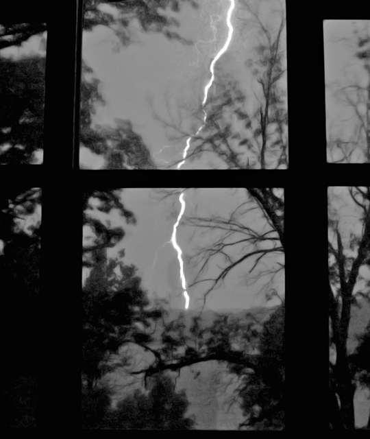 Lightning reveals ghosts (look closely)