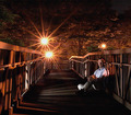 Pedestrian Bridge at Night