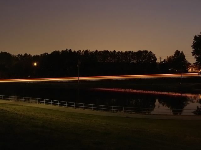 A lake by the road