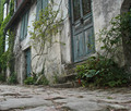 Paved street in a medieval village