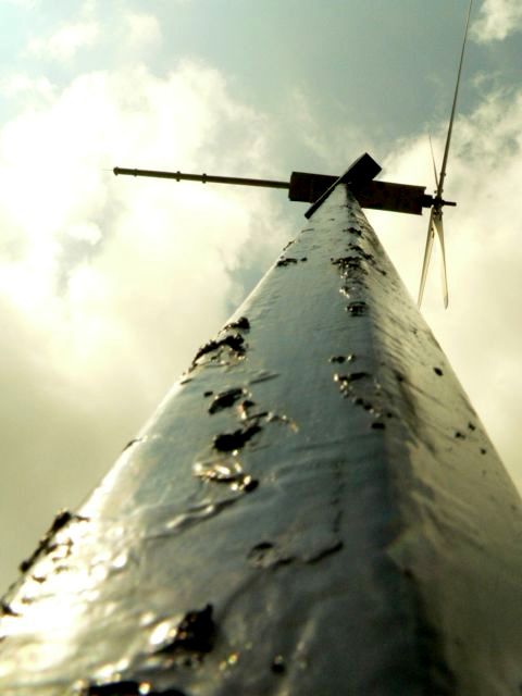 windmill on a scratched pole