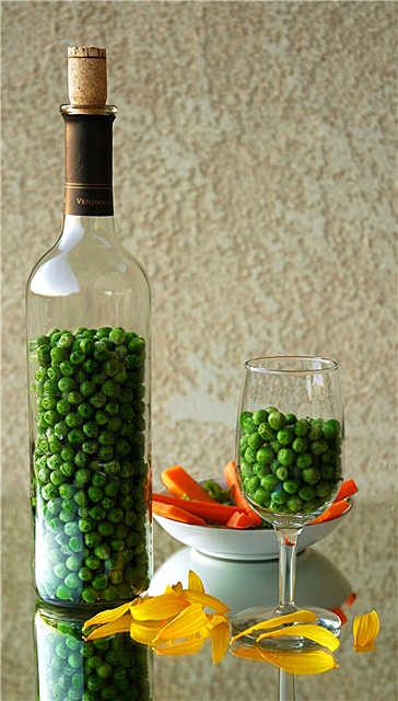 Enjoying a Vintage Bottle of Peas on the Patio