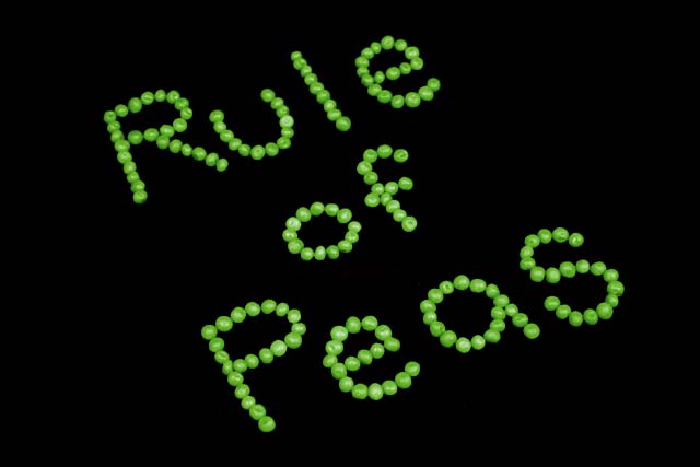 Try using the rule of peas...I mean threes