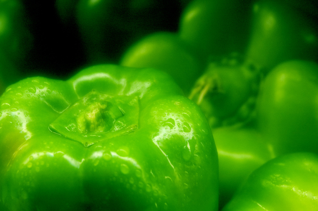 Green of a bell pepper