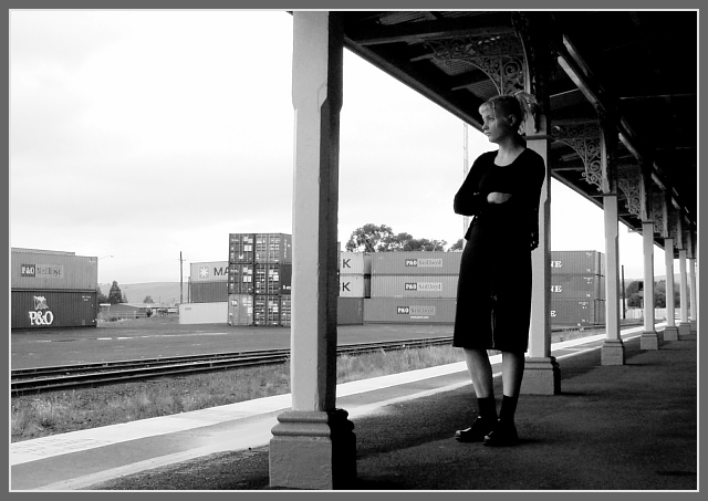 Megan at the Train Station