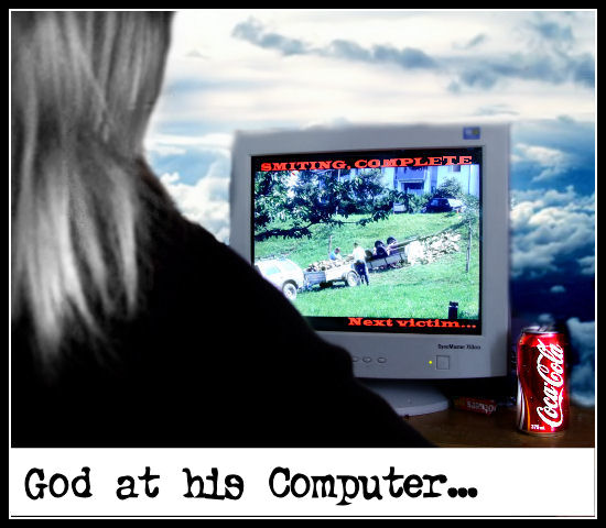 God At His Computer