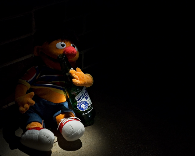 With Burt Gone, Ernie Turns To The Bottle
