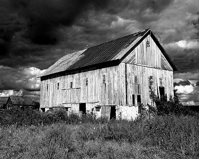 Old Barn and Fall Sky