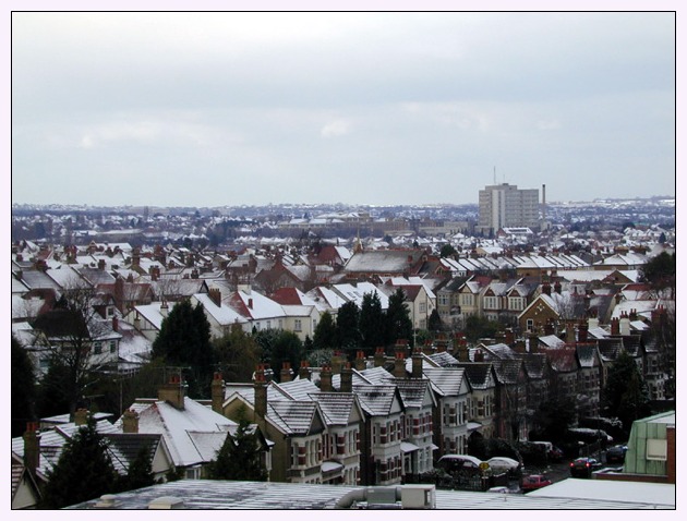 Suburbia in the Snow