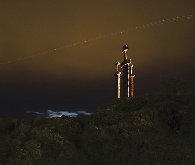 Flight over historical site