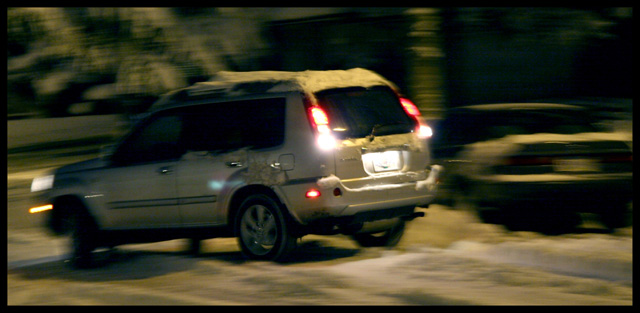 "Honey, trust me. I've parallel parked countless times in the snow!"