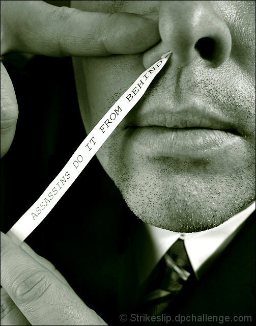 "Nose-Fax"  (inspired by the ticker-tape wristwatch in The Spy Who Loved Me )