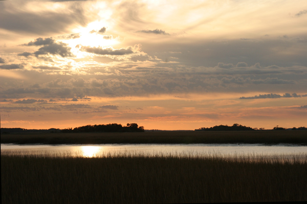 Sundown Over Marsh Grass