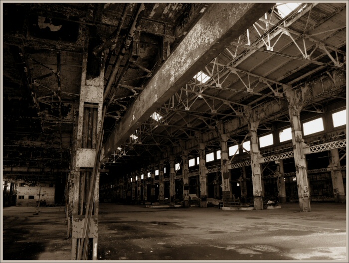 Burned out Train Engine Factory