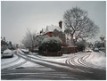 Snowy Suburban Street Scene