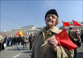 Elderly protester, May Day rally, Moscow